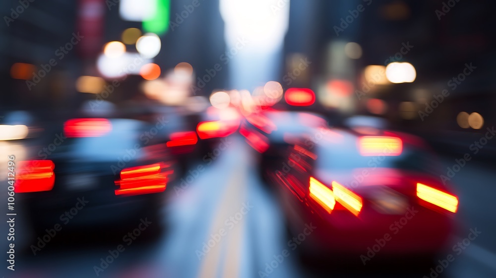 Poster blurred city traffic lights abstract gradient background with copy space