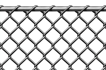 Naklejka premium Close-up of silver chain link fence against clean white background