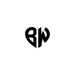 BW monogram logo design letter text name symbol monochrome logotype alphabet character simple logo