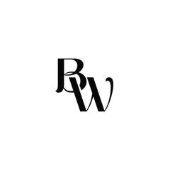 BW monogram logo design letter text name symbol monochrome logotype alphabet character simple logo