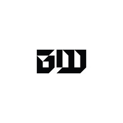 BW monogram logo design letter text name symbol monochrome logotype alphabet character simple logo