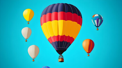 Obraz premium Colorful hot air balloons floating in the sky.