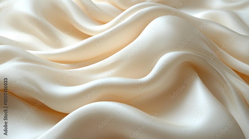 Aufkleber a white fabric with a wave pattern. generative ai