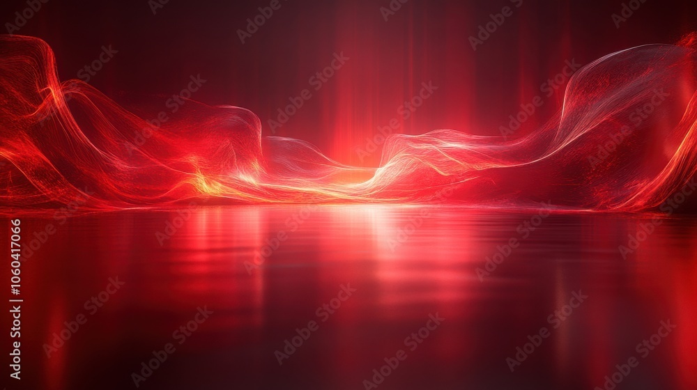 Aufkleber a red and orange background with a red wave. generative ai