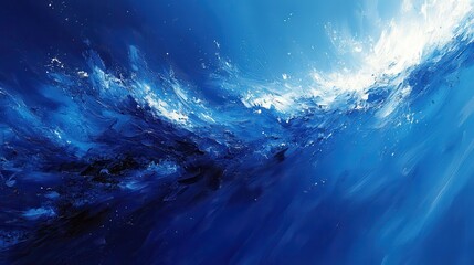 Fototapeta premium The painting is of a wave in the ocean. Generative AI