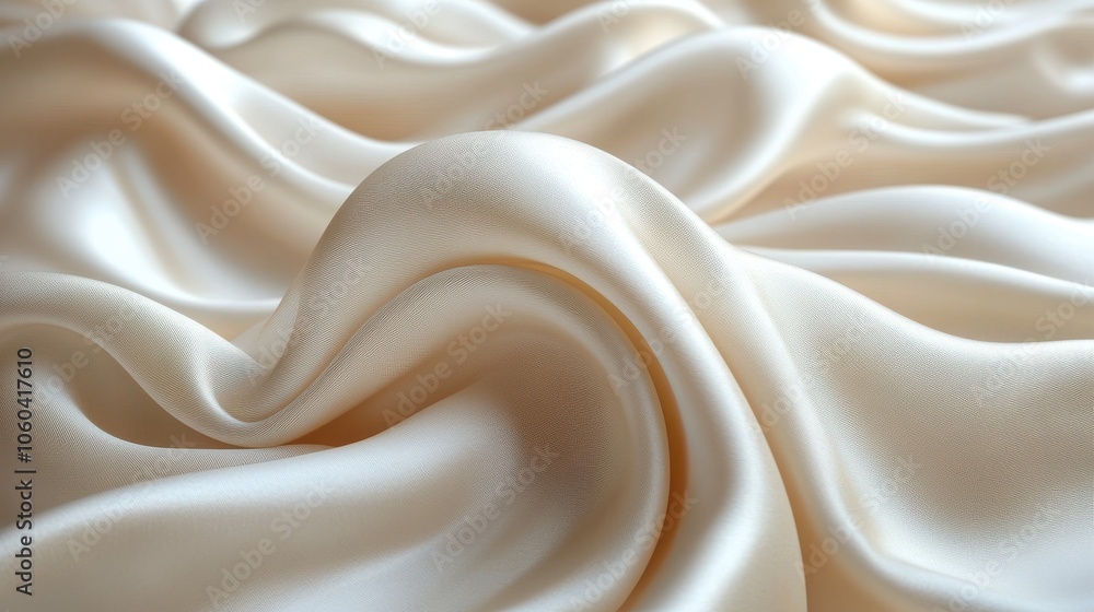 Poster a white fabric with a pattern that looks like a wave. generative ai