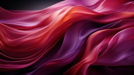 Obraz premium A flowing abstract design of vibrant red and purple fabric-like waves.