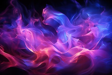 Abstract colorful wisps of light and smoke intertwining in a mesmerizing display.