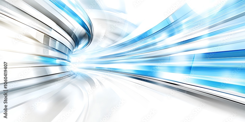 Poster abstract blue and white tunnel of speed abstract gradient background with copy space