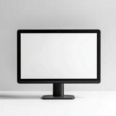 Fototapeta premium Computer monitor with blank screen isolated on grey background