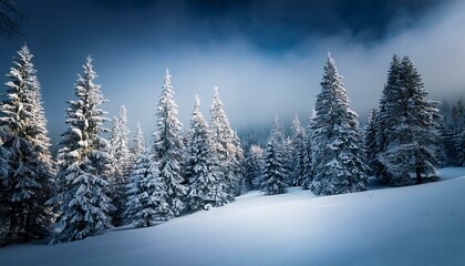 Naklejka premium winter landscape with trees