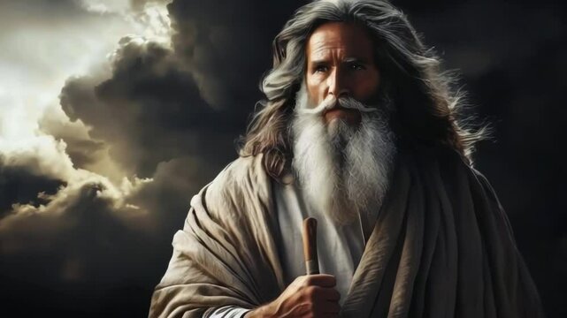Moses holding his staff