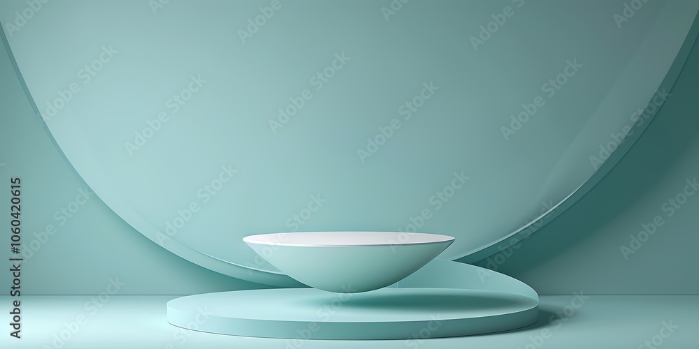 Poster abstract minimalist blue product display simple neutral background with free space for design