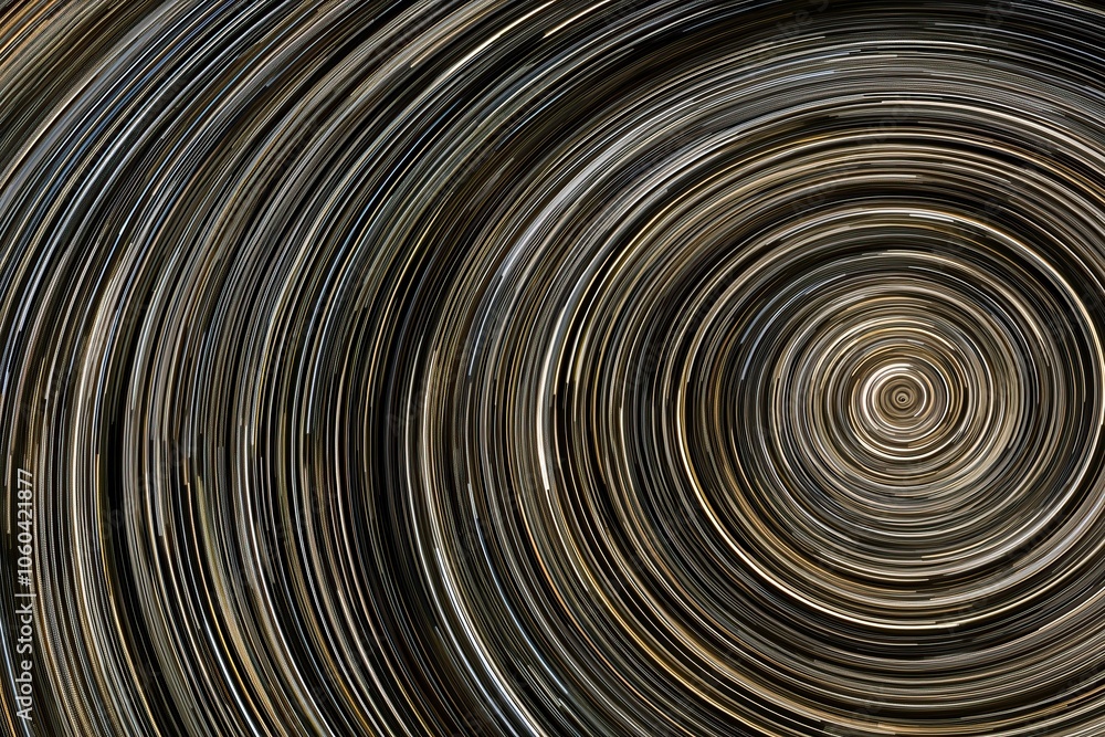 Poster Abstract concentric circles with swirling motion and dynamic colors