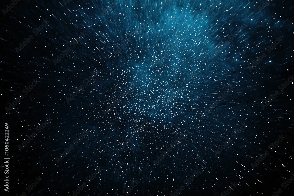 Poster abstract cosmic view with blue and black sense of deep space movement