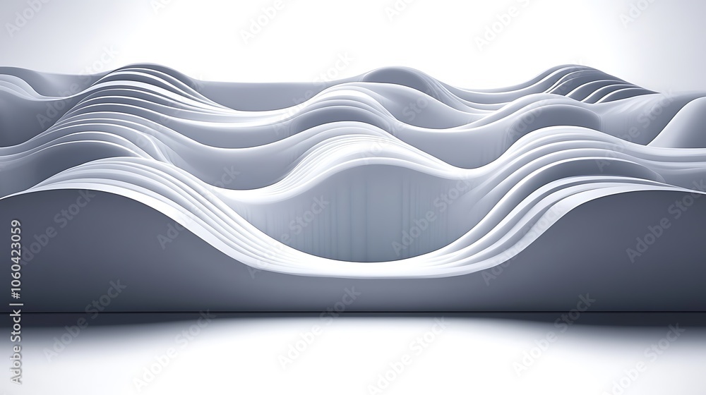 Poster abstract white wave pattern background soft pastel background for graphic design templates