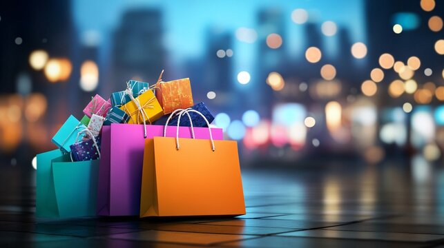 Shopping Bags Filled with Gifts on Boxing Day