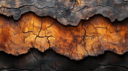 Charred and Burnished Wood Grain
