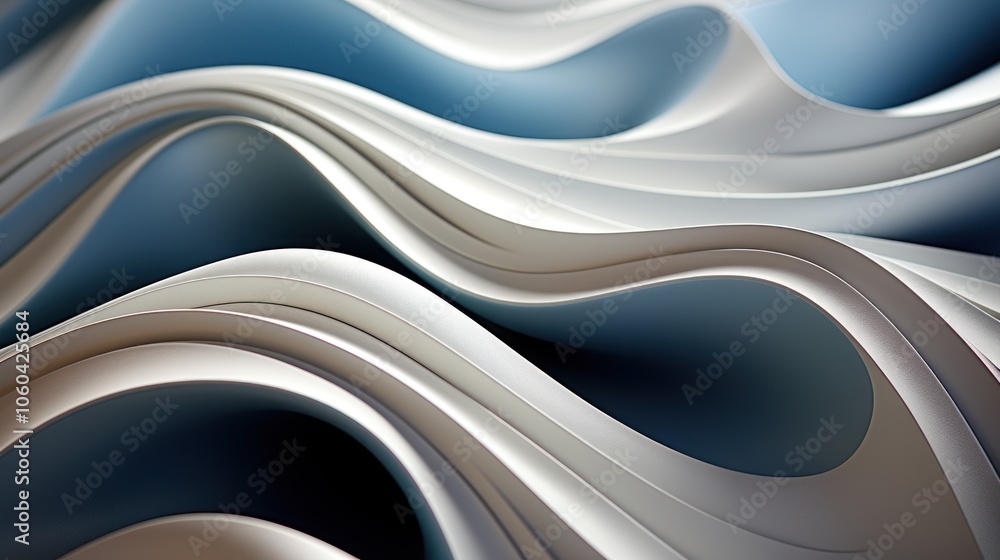 Poster abstract waves in soft colors create a fluid, dynamic visual experience.