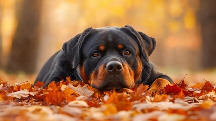 dog in autumn park