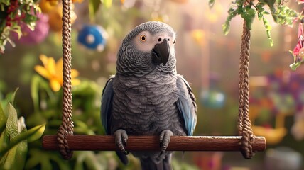 A gray parrot