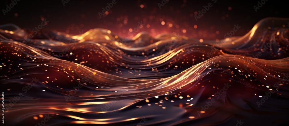 Poster A mesmerizing abstract depiction of flowing waves with sparkling highlights.
