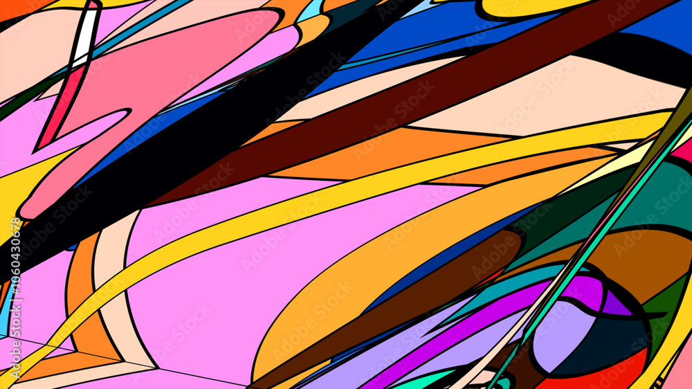 Poster energetic abstract fractal background in psychedelic colors for summer