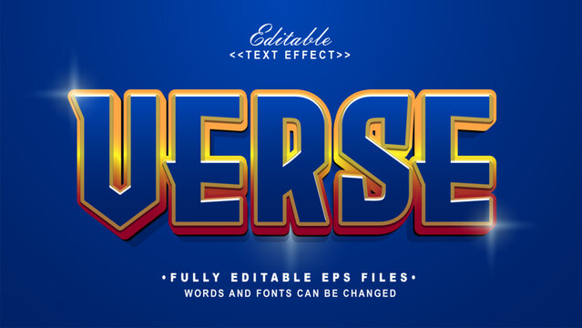 editable 3d verse bold text effect.typhography logo