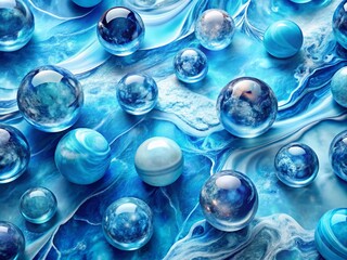 Blue Marble Acrylic Seamless Pattern - Water Texture, Watercolor Marble Background for Premium Product Photography, Digital Design, and Aesthetic Themes