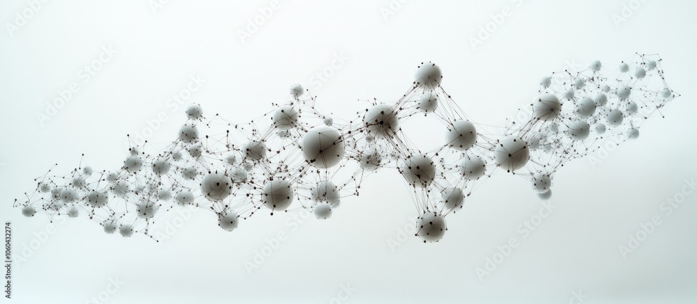 Poster abstract representation of interconnected nodes, suggesting a network or molecular structure.