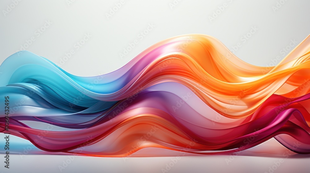Poster abstract wavy lines in vibrant colors create a dynamic and fluid visual effect.