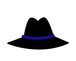 Black hat. Vector simple color flat illustration.