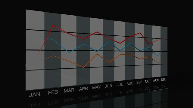 XY Line Graph and Chart 3D animation, suitable for financial reports, data analysis videos and broadcast backgrounds for finance new