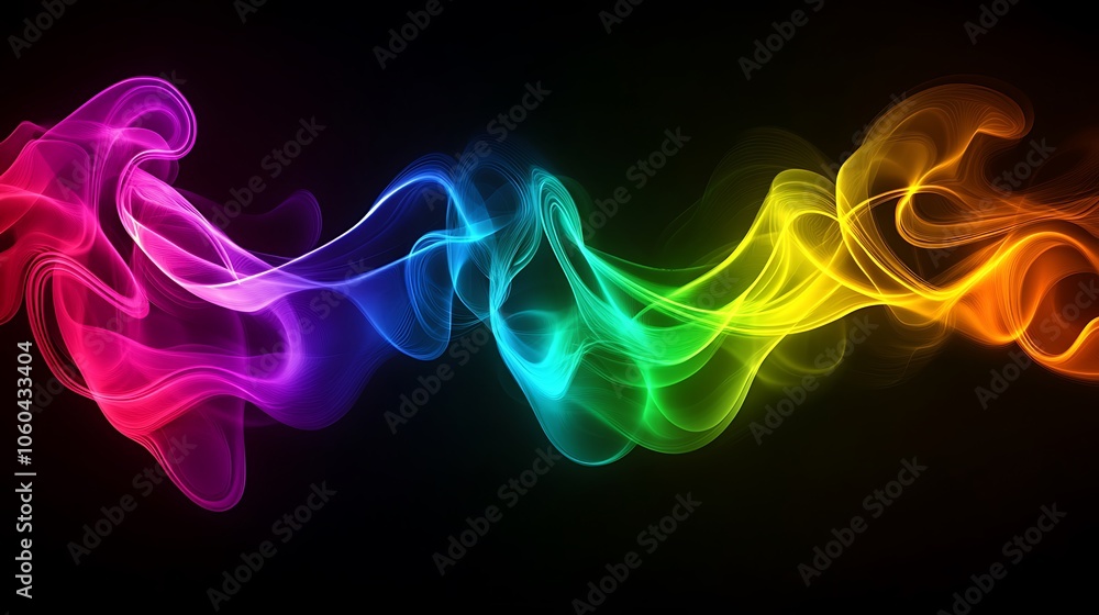 Poster abstract colorful smoke simple neutral background with free space for design