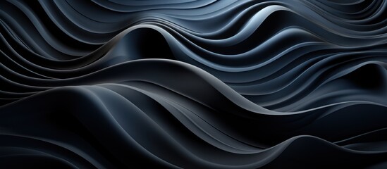 Obraz premium Abstract waves of dark material create a fluid, dynamic visual texture.