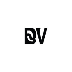 BV monogram logo design letter text name symbol monochrome logotype alphabet character simple logo