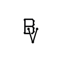 BV monogram logo design letter text name symbol monochrome logotype alphabet character simple logo