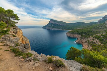 Mallorca, Capdepera, Cala Mesquida-Cala Agulla, Wanderweg, wandern, Tour. Beautiful simple AI generated image