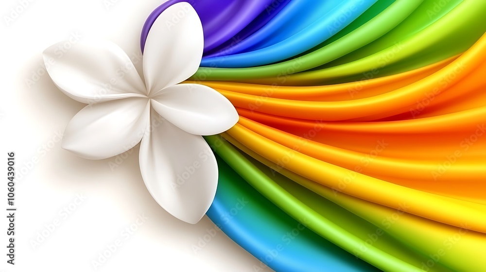 Poster Rainbow Flower Background Clean Blank Canvas with Empty Space for Designs