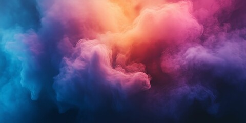 Colorful Abstract Clouds of Vapor in Blue, Pink, and Orange Hues