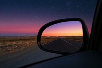 A round or oval mirror with a reflection of the blue sky and white clouds. Close-up. Isolated on a white background. Beautiful simple AI generated image