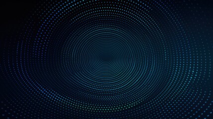 Abstract design featuring concentric circles and dots in a gradient of blue tones.