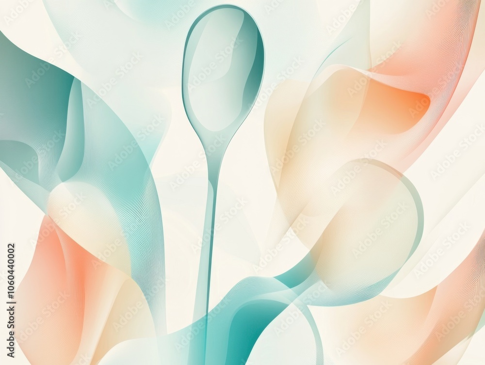 Poster abstract design featuring soft shapes and colors in a modern artistic style.