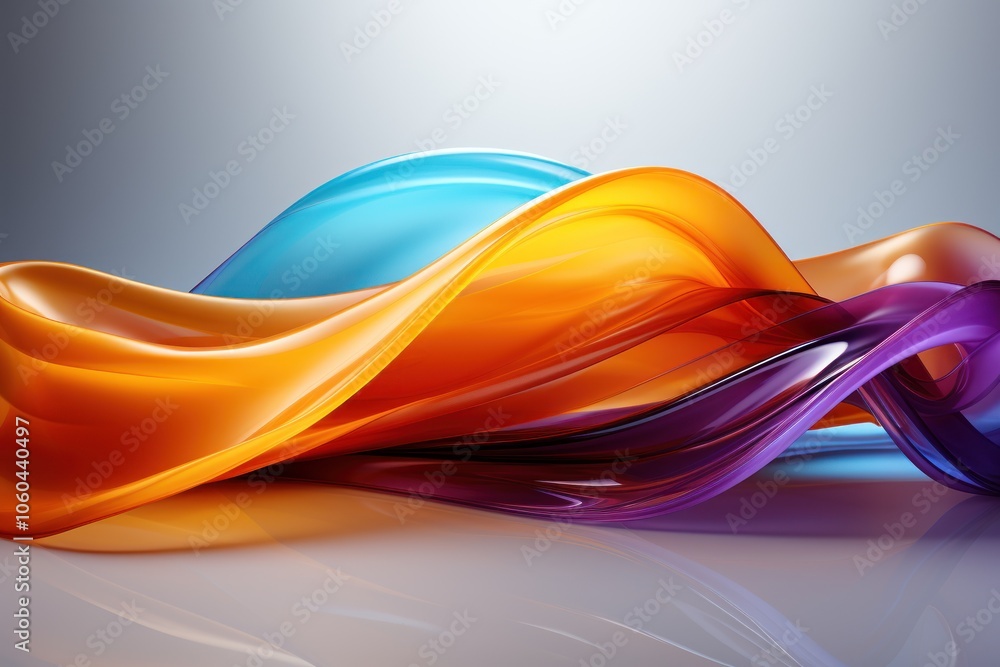 Poster a vibrant wave of colorful, flowing shapes creating a dynamic and modern design aesthetic.
