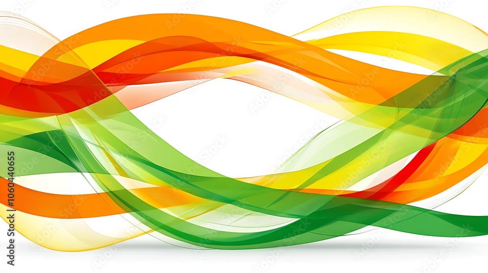 Poster abstract green orange yellow waves background subtle blur background with space for custom text