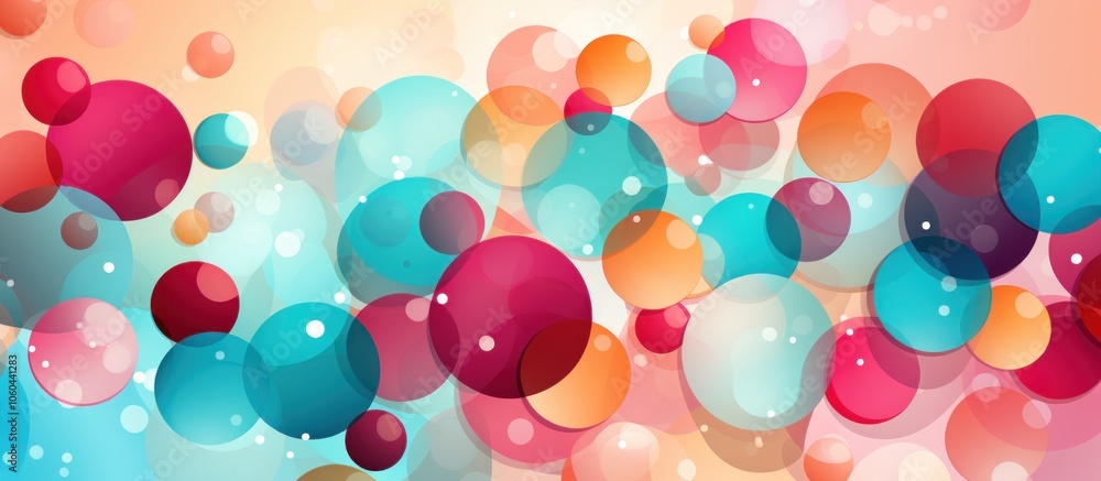 Aufkleber abstract colorful bubbles creating a vibrant, playful background suitable for design projects.