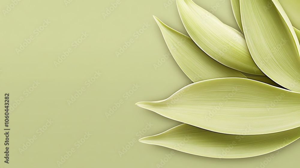 Poster green leaf background image simple neutral background with free space for design