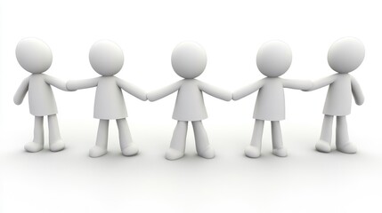 Group of People Holding Hands in a Line