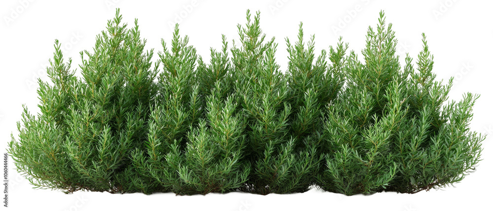Poster lush green shrubs arranged neatly on a transparent png background for digital design projects or nat