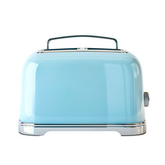 Pastel blue toaster isolated on a transparent background.